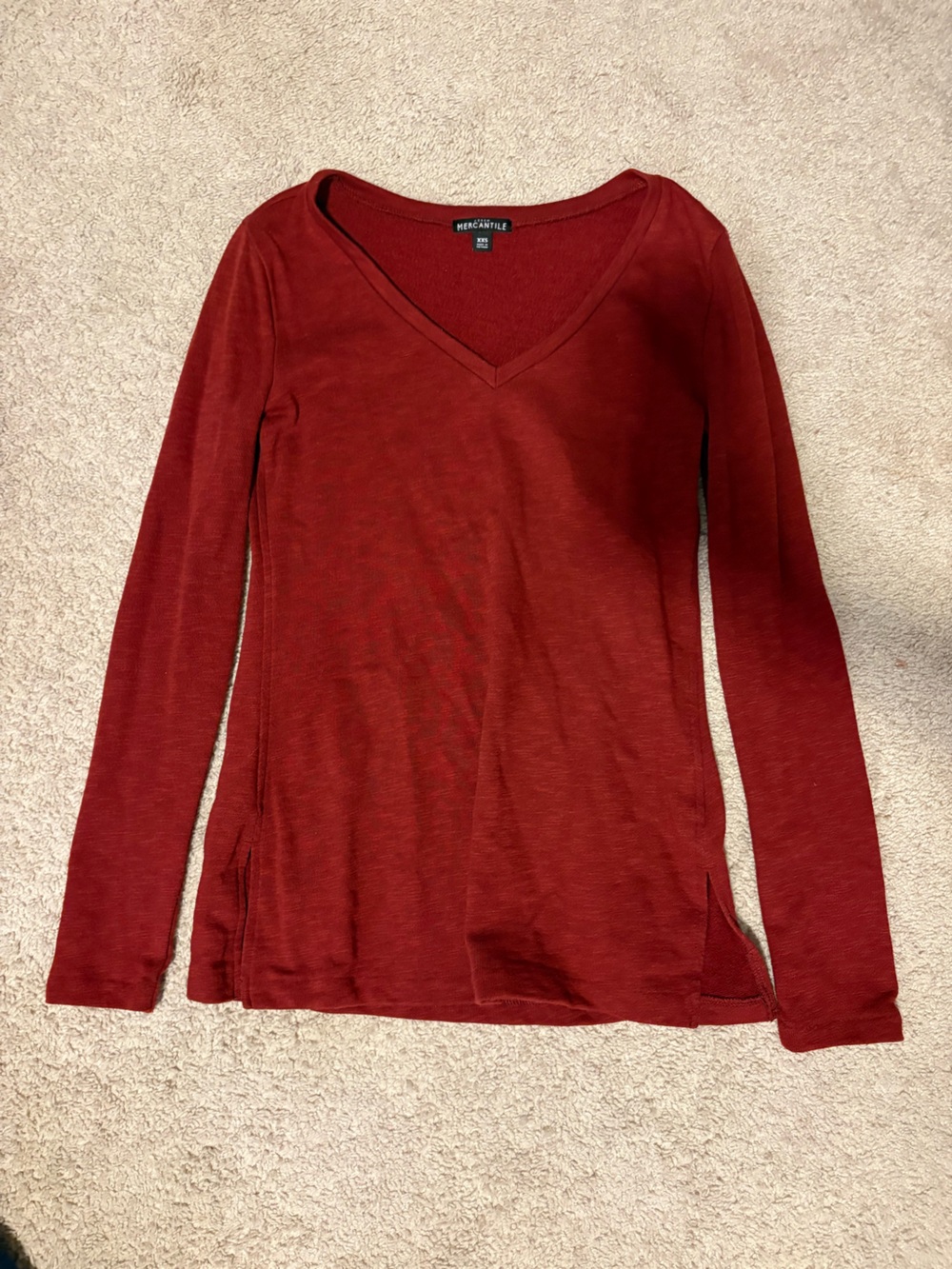 J. Crew Women's V-Neck Long Sleeve Sweater - Brick Red